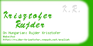 krisztofer rujder business card